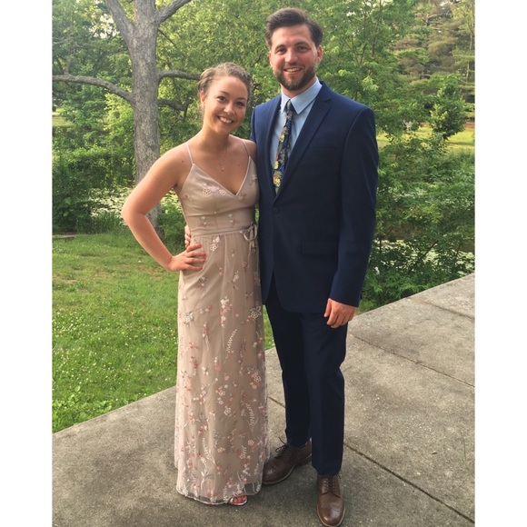 Embroidered Bridesmaid Dress - Picture 2 of 5